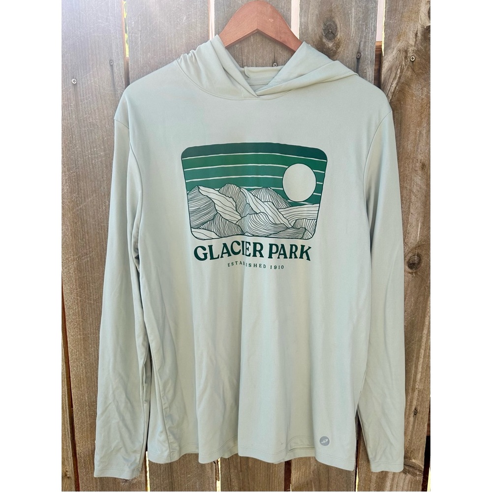 glacier park lightweight green hoodie
